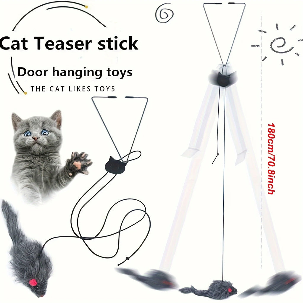 Adjustable Hanging Mouse Cat Toy (2-Pack)