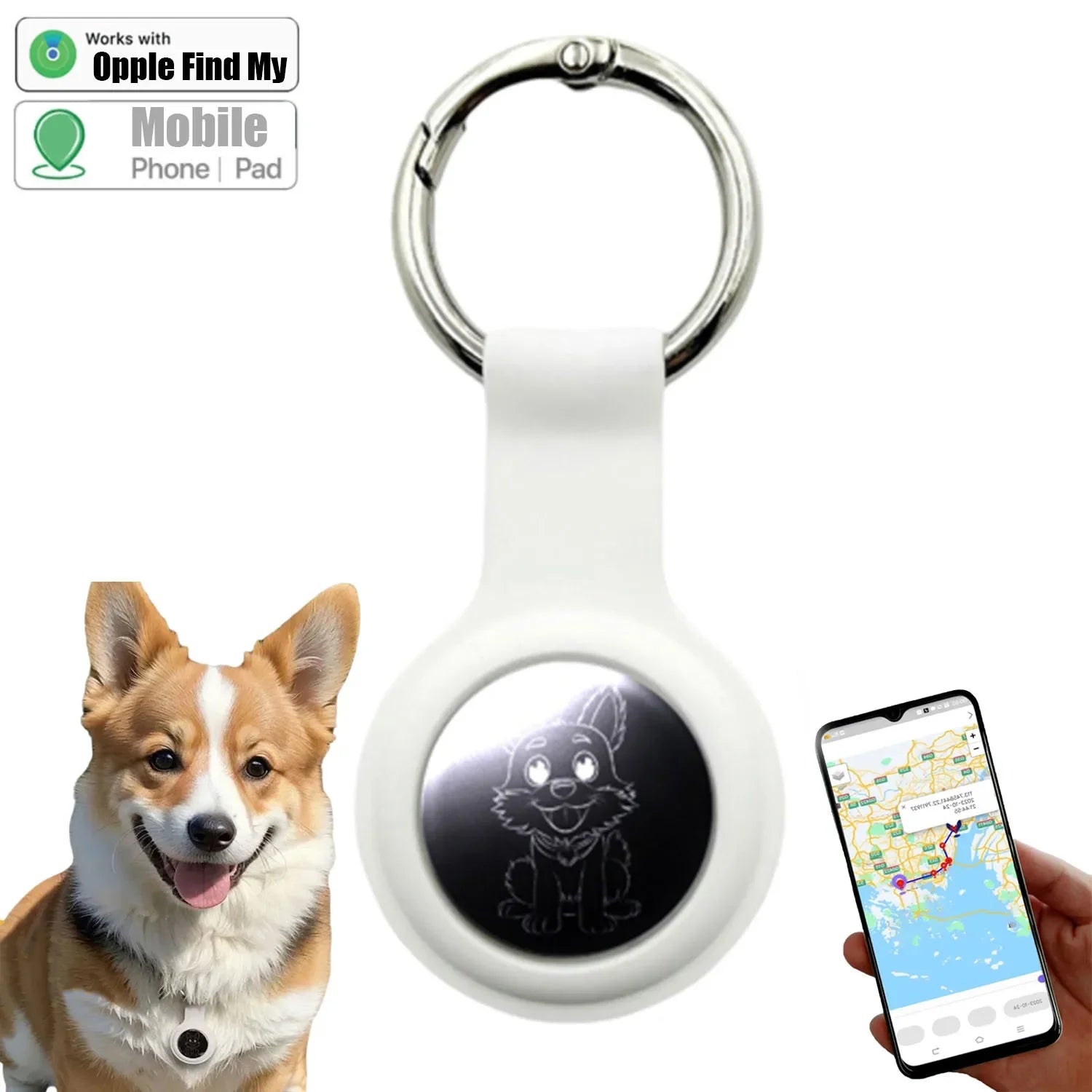 Mini AirTag-Sized GPS Locator for Cats & Dogs - Find My Compatible (32×8mm)