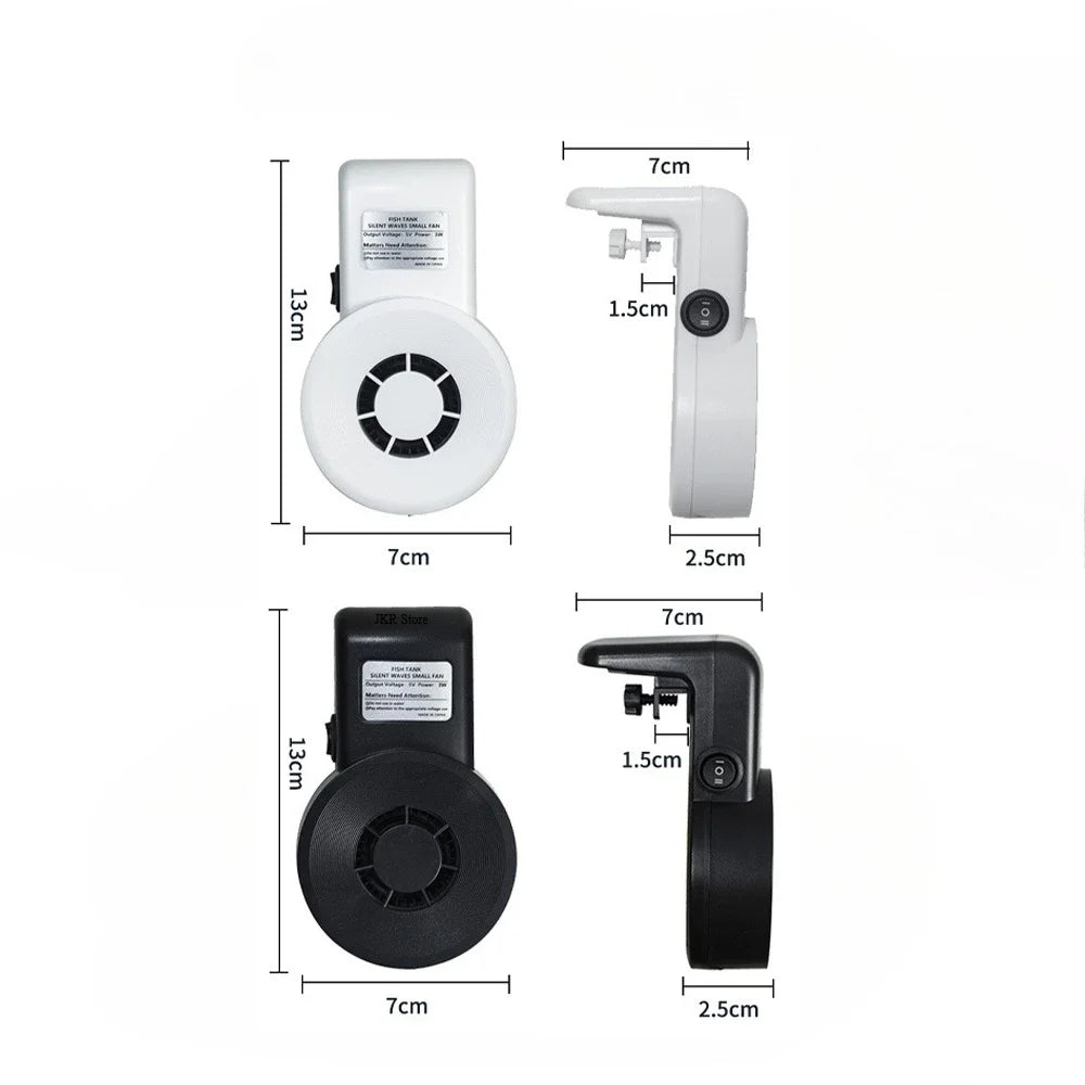 Mini USB Aquarium Cooling Fan (5V, 3W, Speed Regulation, Fish Tank Temperature Control)