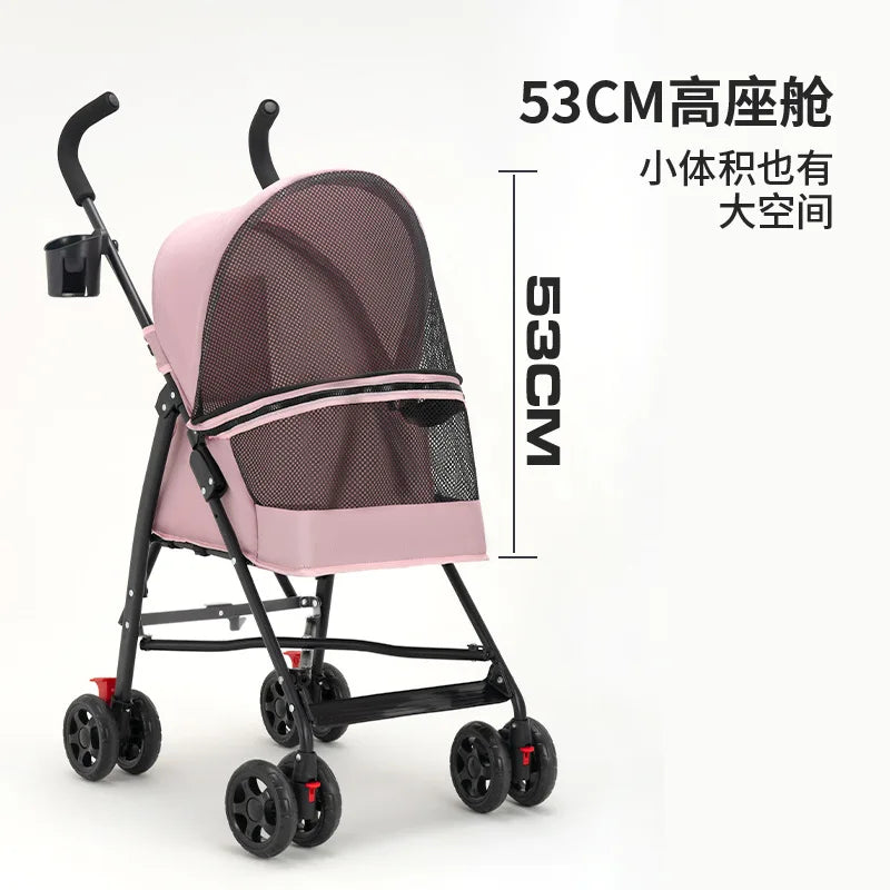 Pet Stroller, Cat Dog Stroller Cat Teddy Bear for Outdoor Activities Lightweight and Foldable Small Pet Dog