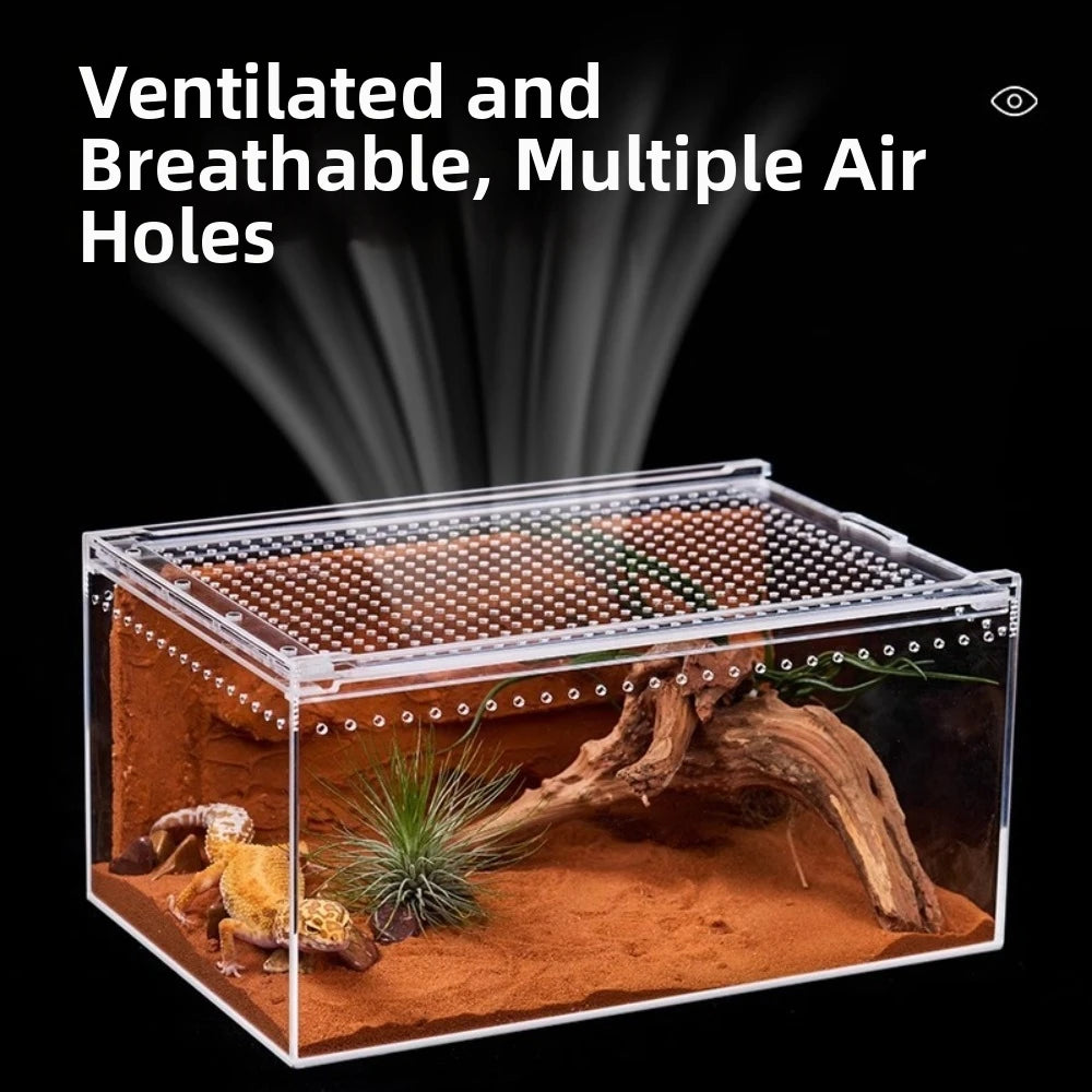 Transparent Reptiles Terrarium Ventilated Easy to Install Lizard Breeding Box Acrylic Anti-escape Gecko House Habitat