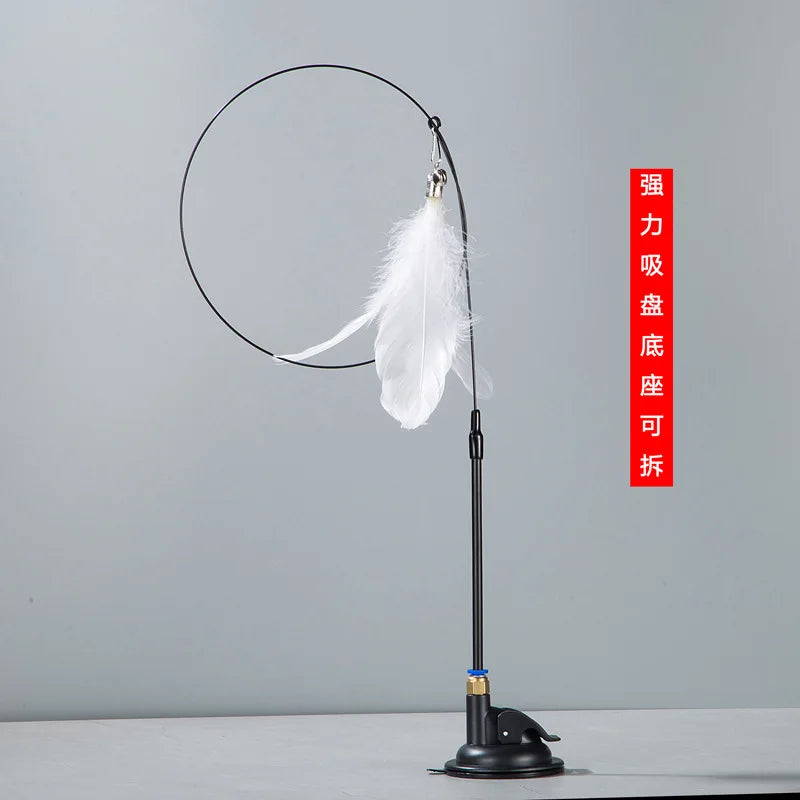Hanging Telescoping Feather Rope Cat Toy — Simulation Scratch & Play Interactive Kitten Toy