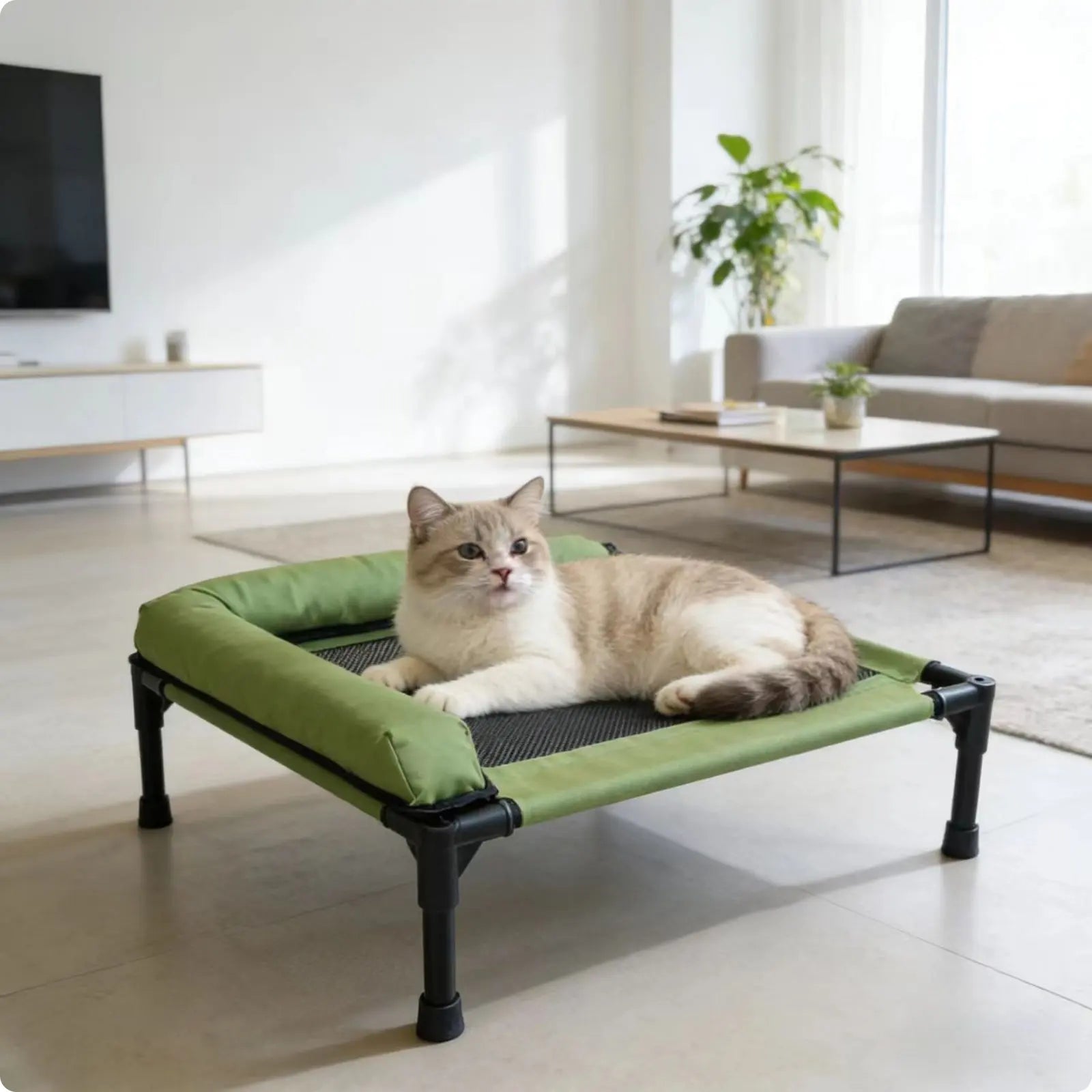 Raised Cooling Pet Cot for Small Dogs (Washable)
