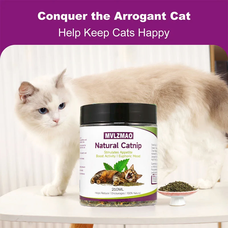 100% Natural Silvervine Catnip Loose Leaf Herbal Tea — 210ml Safe for All Cat Ages