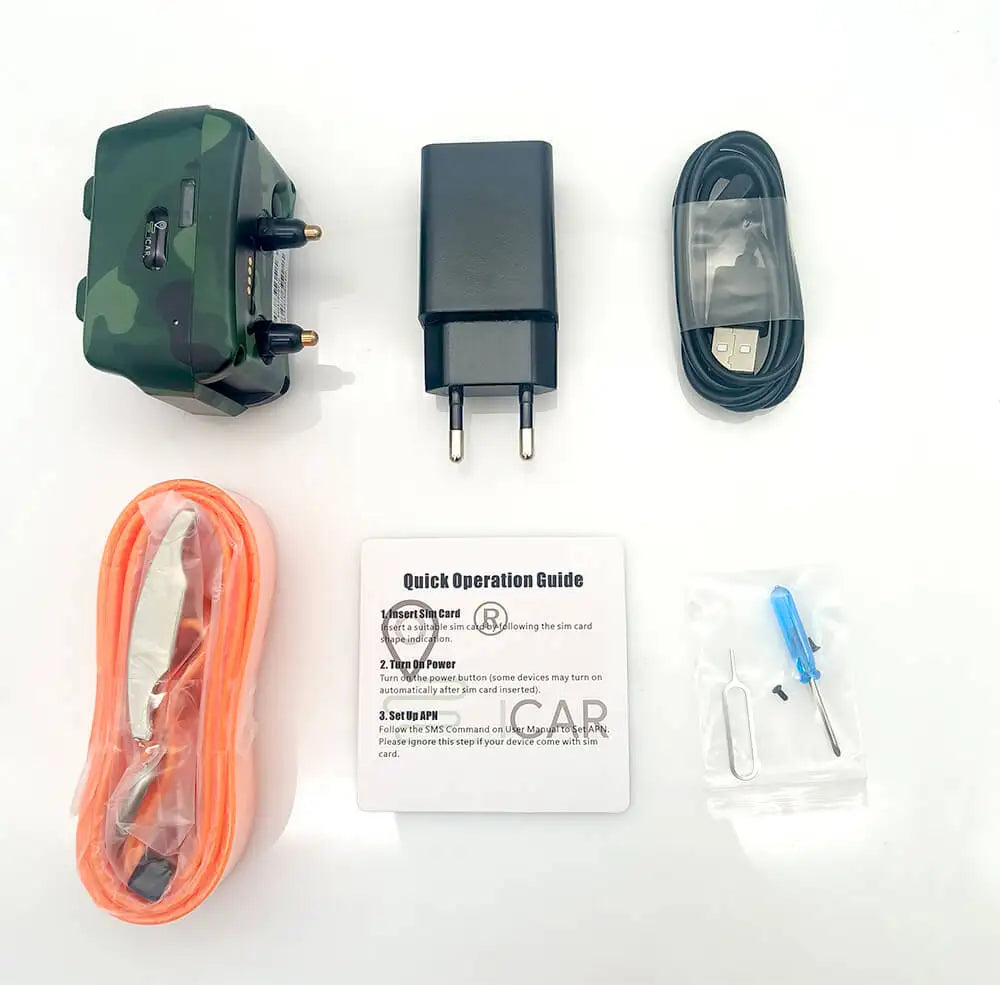 ICAR IK122M 4G IP68 Waterproof GPS Hunting Dog Collar Tracker - 2,000mAh Real-Time Locator