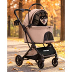 Pet Stroller with Detachable Carrier for Small Medium Dogs Cats, Smooth Comfort Ride with Shock-Absorbing Suspension, Foldable