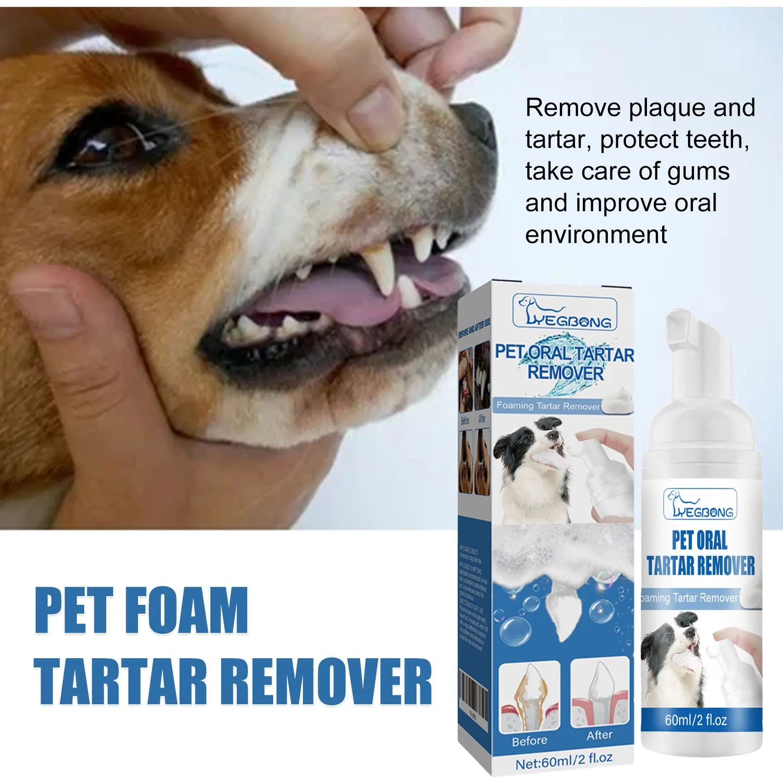 Pet Mouth Cleaning Foam Natural Plants Tartar Remover Cleaning Bad Smell Tongue Pet Accessories Dogs And Cats Oral Cleanse Foams