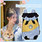 Portable Pet Backpack Carrier Breathable Adjustable Dog Outdoor Backpack Oxford Cloth with Safety Buckle Outdoor Dog Chest Bag
