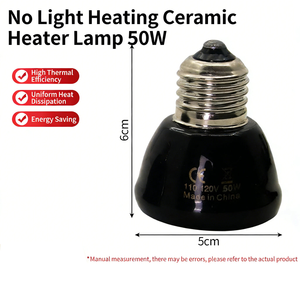 220V Ceramic Heated Incubation Lamp, Infrared Lamp, Infrared Light Bulb, Reptile Constant Temperature Lamp for Lizard Snake 1PC