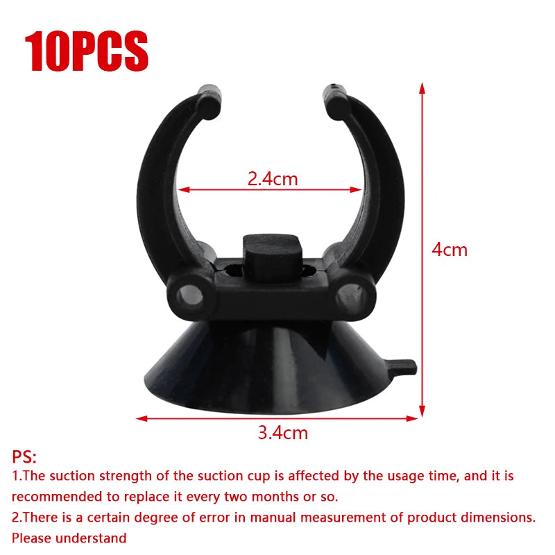 Aquarium Heater & Equipment Suction Cup Holders (For Heating Rods, UV Lamps, LED Lights, Pipes)