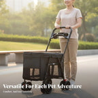 Foldable Dog Carriage Sturdy Oxford Material Large Pet Carrier Dog and Cat Carriage Lightweight Foldable Cat Carrier