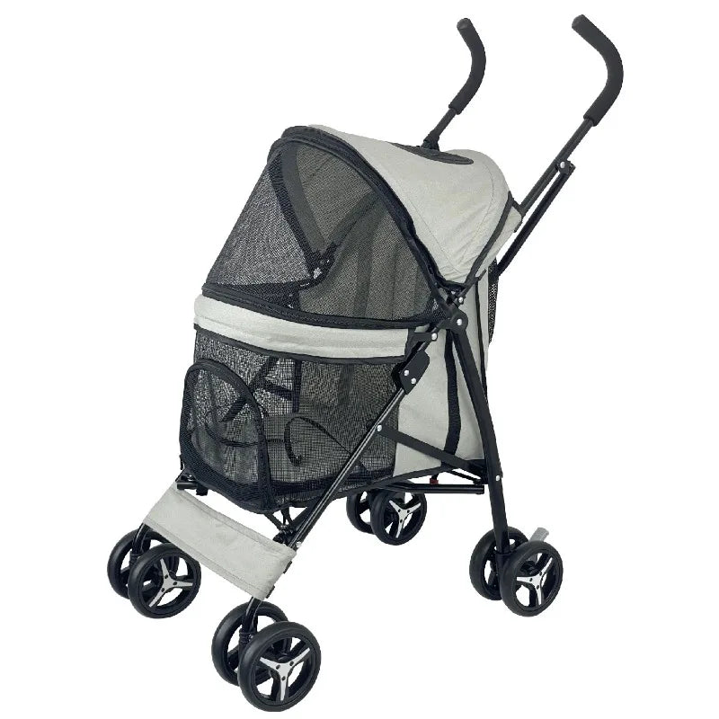 Lightweight Foldable Pet Stroller Four Wheel Teacup Poodle Cat Dog Outdoor Travel Cart Stroller for Dog Dog Trolley Dog Cart