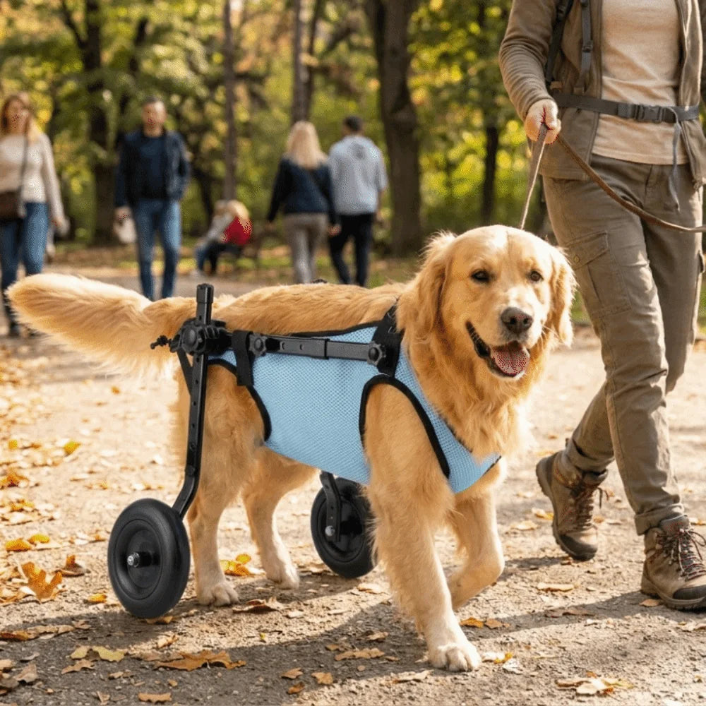 Adjustable Dog Wheelchair Comfortable Breathable Dog Mobility Scooter Hind Leg Support Pet Wheelchair Cart Outdoor Use