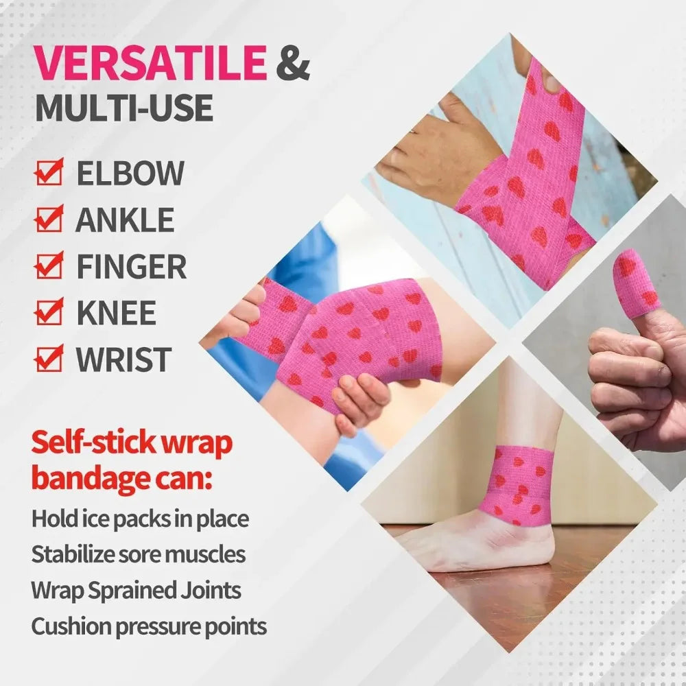 Pet Dog Cat Medical Breathable Elastic Bandage Non-woven Pet Self Adherent Wound Outdoor Retractable Sports Tape Dog Accessories