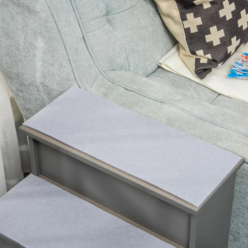 PawHut Pet Stairs with Cushioned Cover (15.75x23.25x21.25in, Grey)