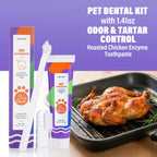 GJYC PET Enzymatic Roast Chicken Dental Care Kit With Brush Finger Brush Gentle Clean Tartar Control For Dogs Cats
