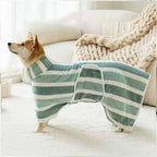 High Quality Water Absorption Dog Bathrobe Microfiber Stripe Pet Clothes Thickened Quick Drying Cat Towel Travel