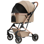 Large Space Shockproof Breathable Pet Stroller Lightweight One Click Folding Travel Cart For Small Medium Dogs Cats Outdoor Trip