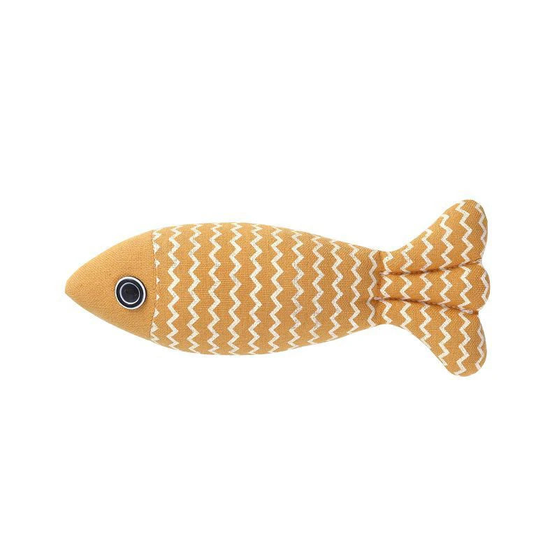 Catnip Simulation Fish Plush Cat Chew Toy — Teeth Grinding Self-Enjoyment Cotton Toy for Kittens