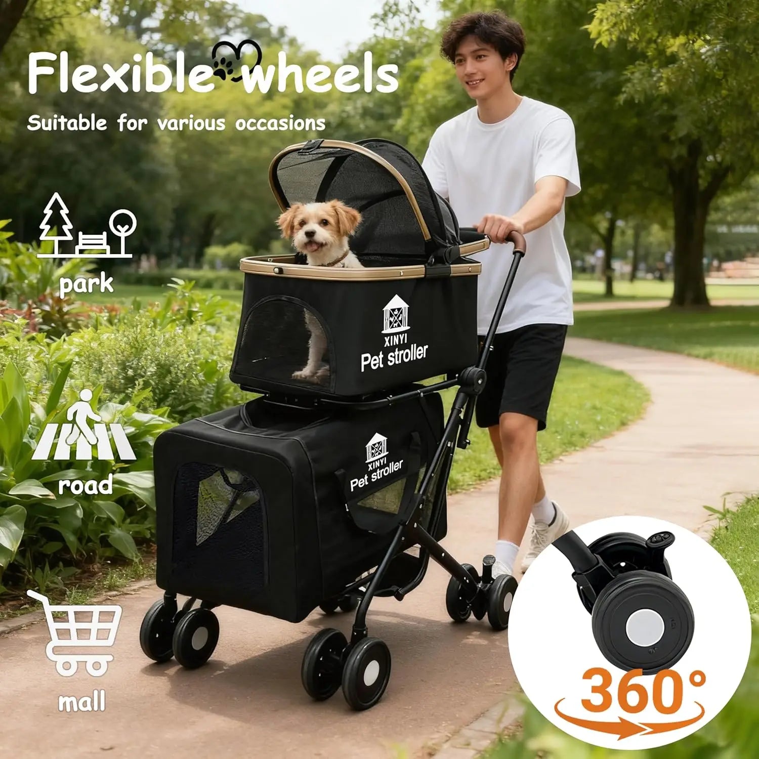 Outdoor Pet Running & Travel, No Color Specified, XL Double, Weather Cover