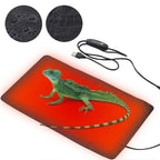 Anti-scratch Leather Pet Heating Pad Reptile Turtle 3 Gear Adjustable Temperature Waterproof USB Charging Pet Heat Mat Grey 1Pc