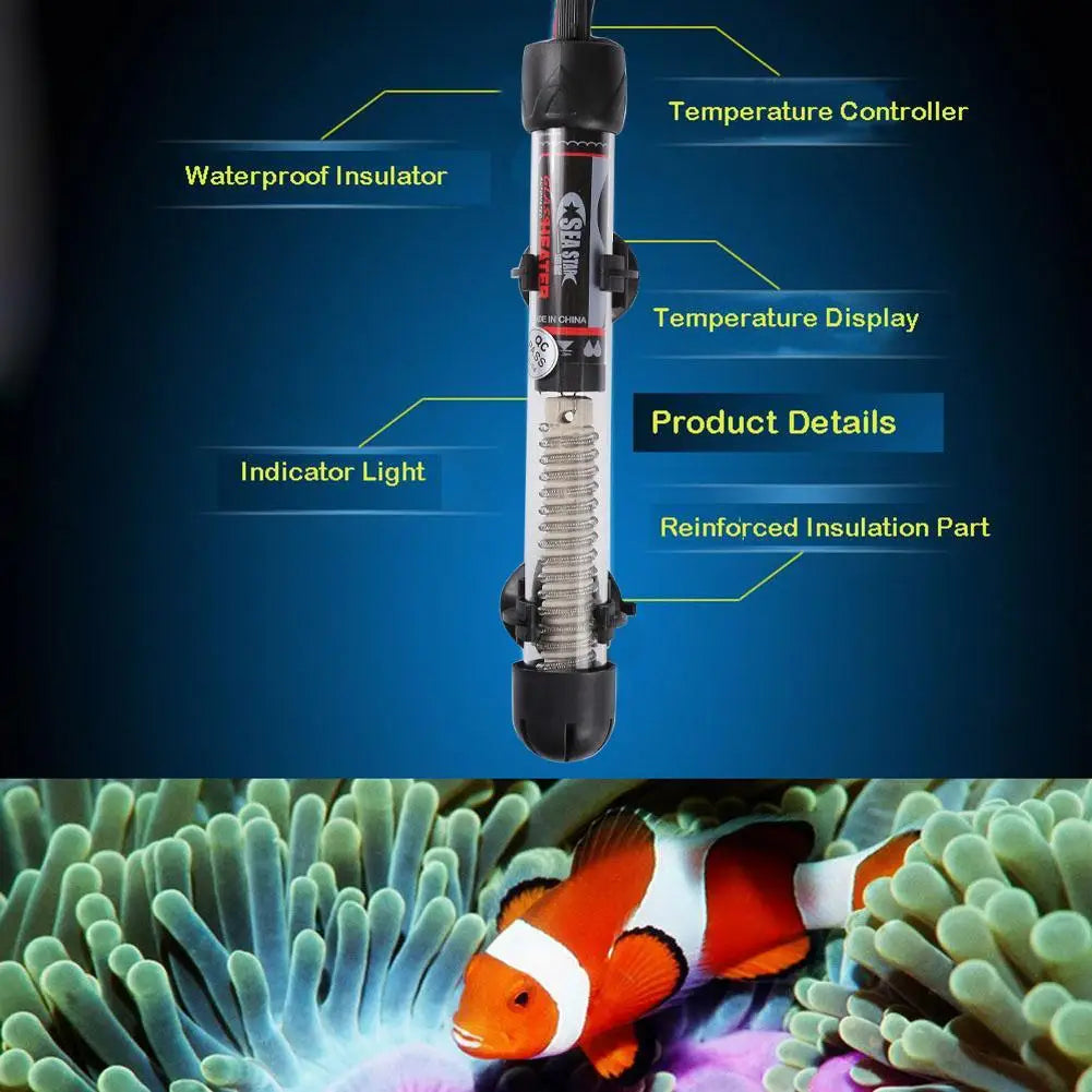 Adjustable Aquarium Heater Rod (110V–220V, Thermostat, Temperature Control, Submersible)
