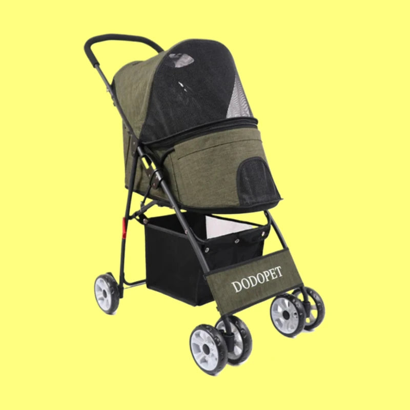 Lightweight Foldable Luxury Pet Travel Stroller Cart 2026 New Fashion Portable Carrier for Small Dogs Cats Outdoor Walk