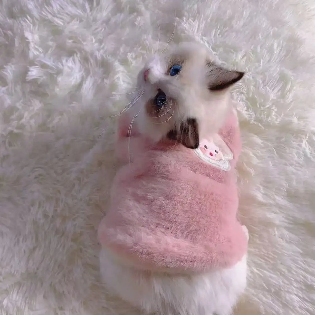 Thickened Autumn & Winter Cat Vest — Warm Anti-Fall Clothes for Kittens & Small Pets