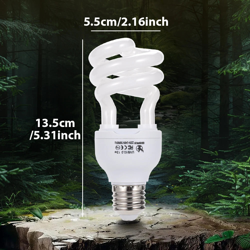 13W Pet Box Lamp 10.0UVB Pet Climbing Lamp Pet Heating Lamp for Basking Light Turtle Lizard Snake Amphibians Lighting Fixture