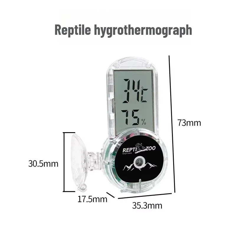 Reptile Hygrometer & Thermometer for Terrarium Gecko/Bearded Dragon/Frog/Tortoise Habitat Monitoring  reptile accessories