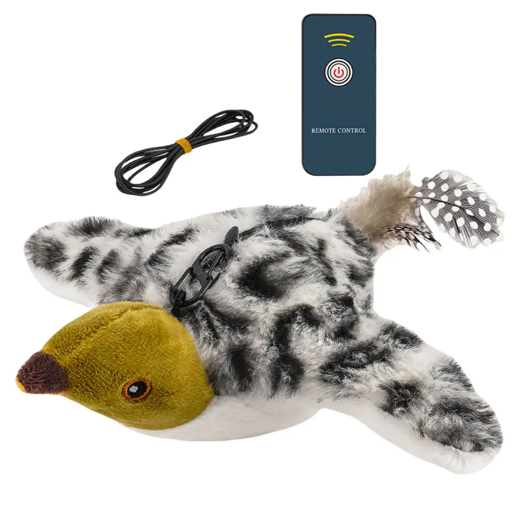 Rechargeable Flapping Sparrow Cat Toy — Simulated Chirping Electronic Bird Toy for Indoor Cats
