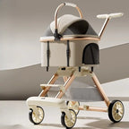 Portable Detachable Pet Stroller Cat and Dog Stroller Lightweight Pet Stroller for Outdoor Travel Foldable Dog Cart