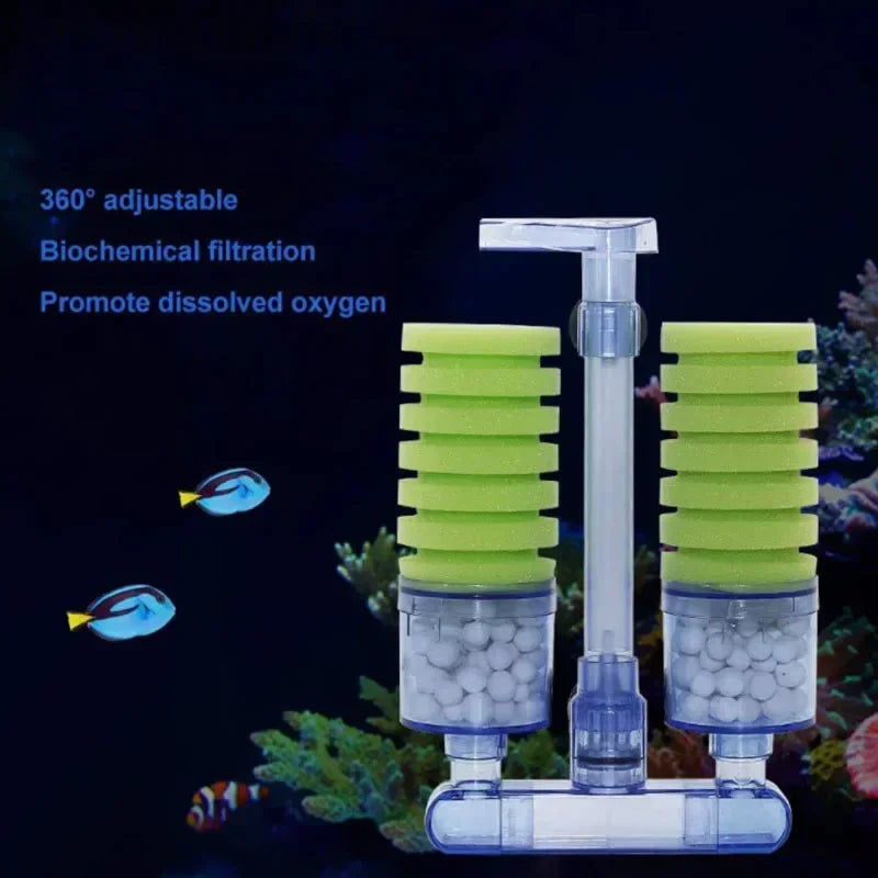Aquarium Surface Skimmer Filter (Air Pump Driven, Oil Film Removal, Fish Tank Cleaner)