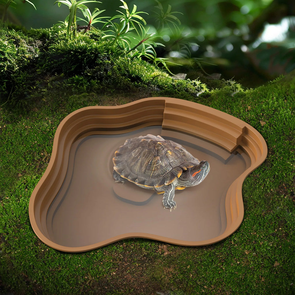 Turtle Bathing Basin, Frog Bathing Basin, Can Also Be Used as Food Bowl and Water Basin, Suitable for Reptiles and Amphibians