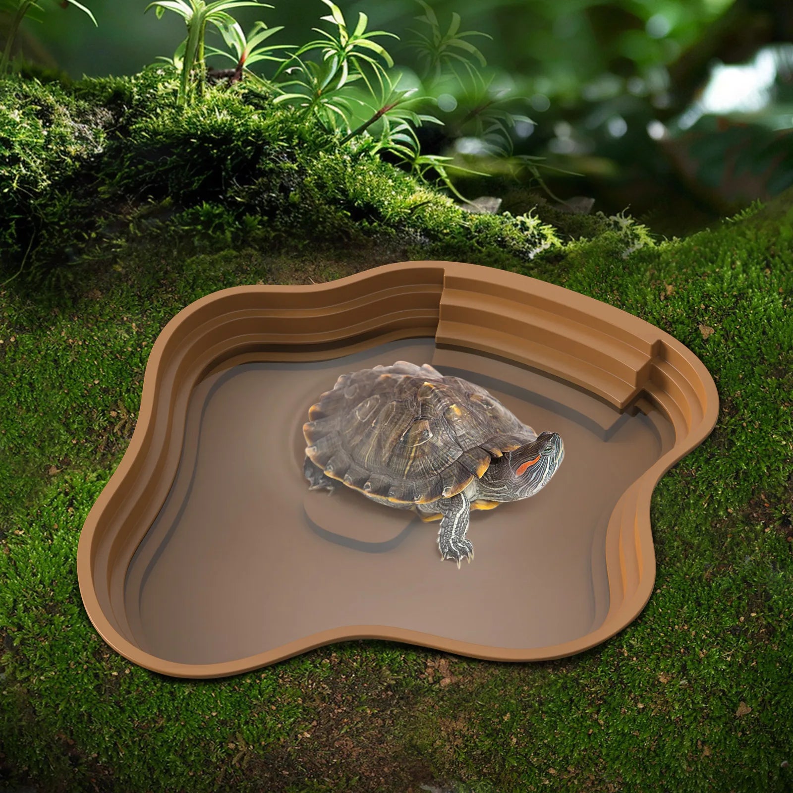 Turtle Bathing Basin, Frog Bathing Basin, Can Also Be Used as Food Bowl and Water Basin, Suitable for Reptiles and Amphibians