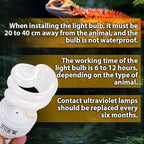 13W Pet Box Lamp 10.0UVB Pet Climbing Lamp Pet Heating Lamp for Basking Light Turtle Lizard Snake Amphibians Lighting Fixture