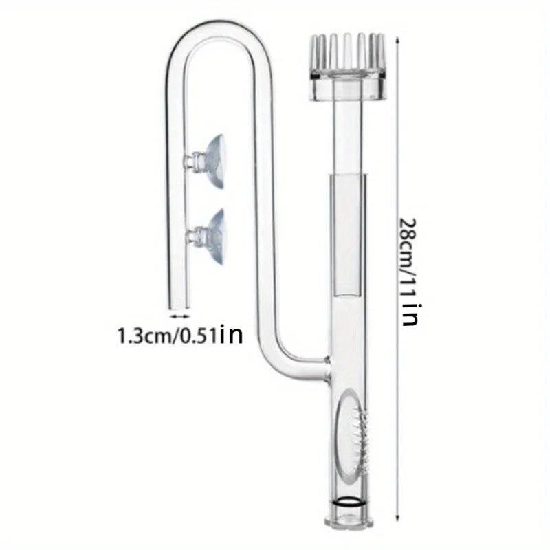 Glass Lily Pipe Inflow with Surface Skimmer (13mm/17mm, Aquarium Planted Tank Filter)