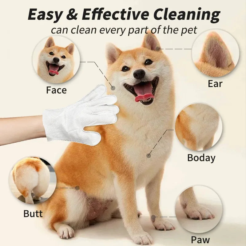 No-Rinse Pet Grooming Gloves (6-Pack)