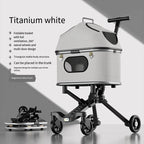 Magnesium Alloy Upgraded Pet Stroller Cart for Dogs & Cats - Lightweight Premium Outdoor Rolling Carrier