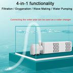 3-in-1 Silent Submersible Aquarium Filter Pump (220V, Aerator, Wave Maker, Water Changer)