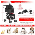 Double Dog Stroller with 2 Detachable Carrier, Portable Pet Stroller for Small Dogs Cats Folding Lightweight Puppy Travel Carri