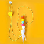 Elastic Rope Hanging Cat Teaser Toy — Feather & Bell Swing Toy for Self-Play Kittens