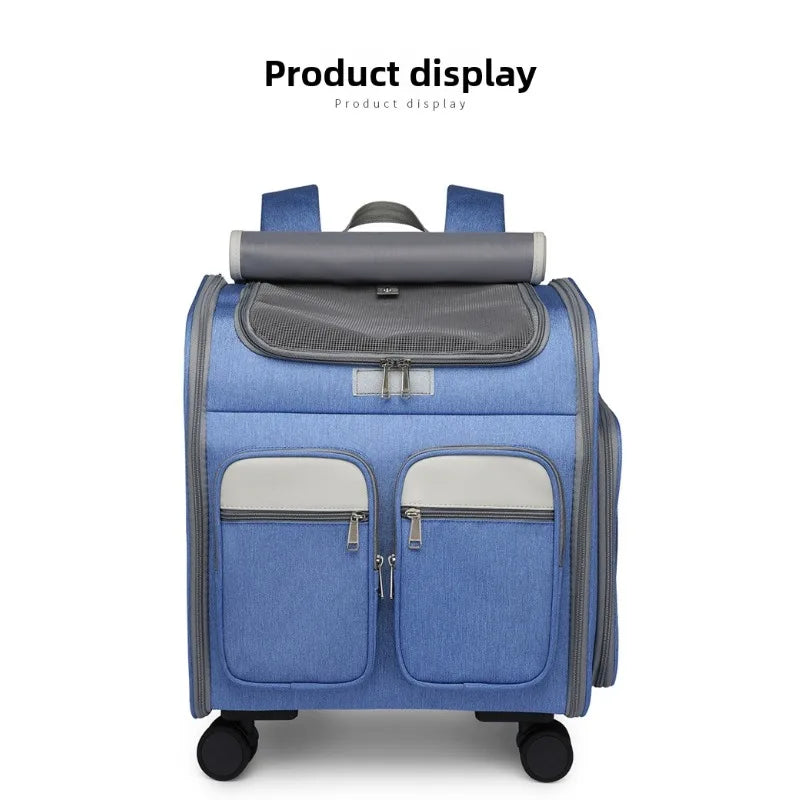 Approved Telescopic Pet Trolley Carrier Bag Luxury Foldable Wheel Pet Trolley Bag Case Folding Pet Travel Carrier Bag