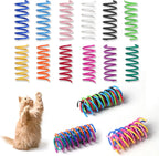 12-Pack Colorful Coil Spring Cat Toys — Durable Heavy Plastic Spiral Springs for Indoor Cats