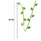 Felt Flower & Leaf Cat Teaser Wand Stick — Creative Long Interactive Kitten Play Toy