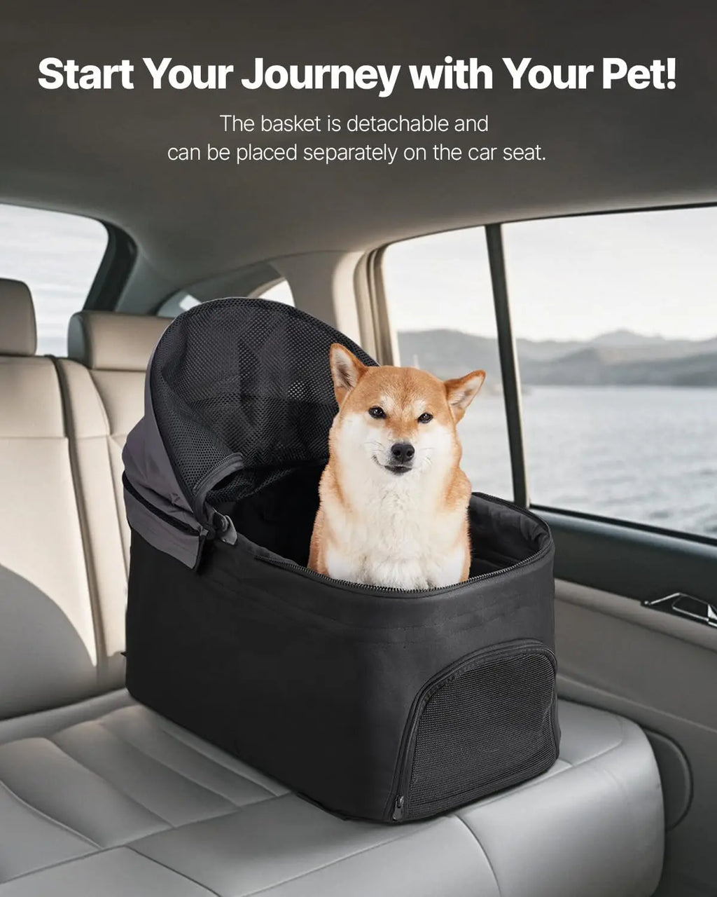 Pet Travel with Mesh Material, Unspecified Color, Foldable, Detachable Carrier & Brake, 35 lbs Capacity
