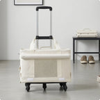 Transportbox Foldable Wheeled Pet Carrier Breathable Rolling Trolley Base for Travel and City Walks