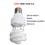 Reptile UVB 5.0 10.0 Lamp Bulb For Turtle Lizard Snake Lguanas Heat Calcium Lamp Bulb Energy Saving Light Reptile Succulent E27
