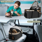 Double Pet Stroller for Dogs and Cats: Dog Stroller Foldable Travel Carriage with Detachable Carriers, Safety Belts, and 4 Locka