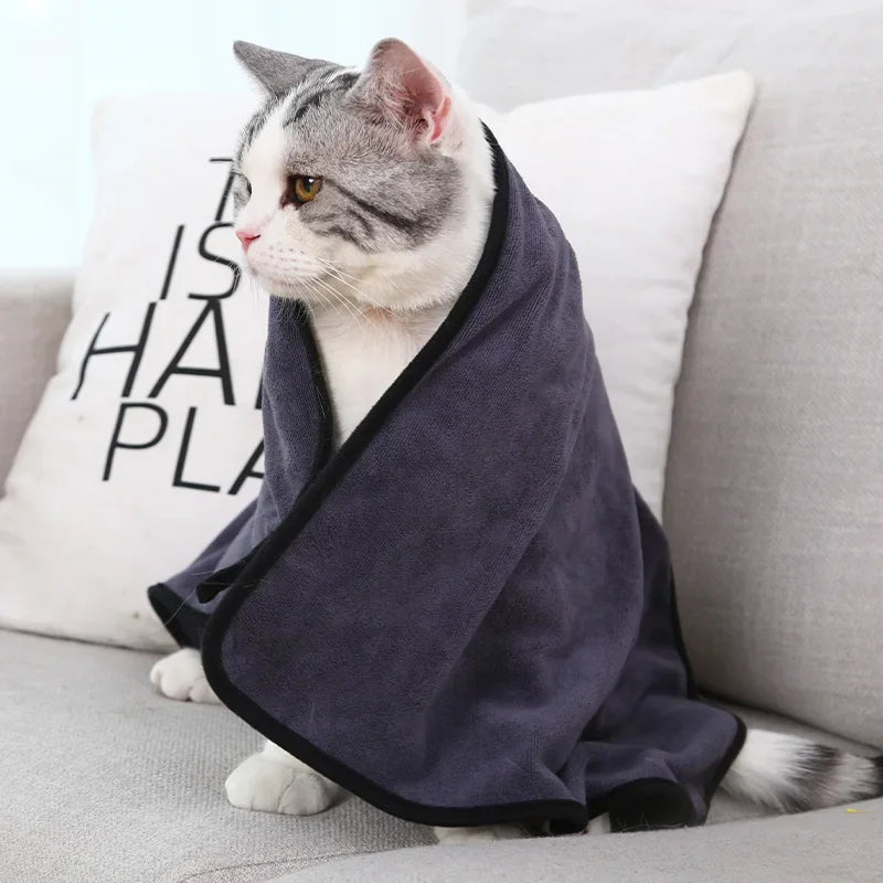 Microfiber Dogs Bath Towel Absorbent Towels Cats Fashion Bath Towel Nano Fiber Bath Towels Cats Quick Drying Towel Pet Supplies